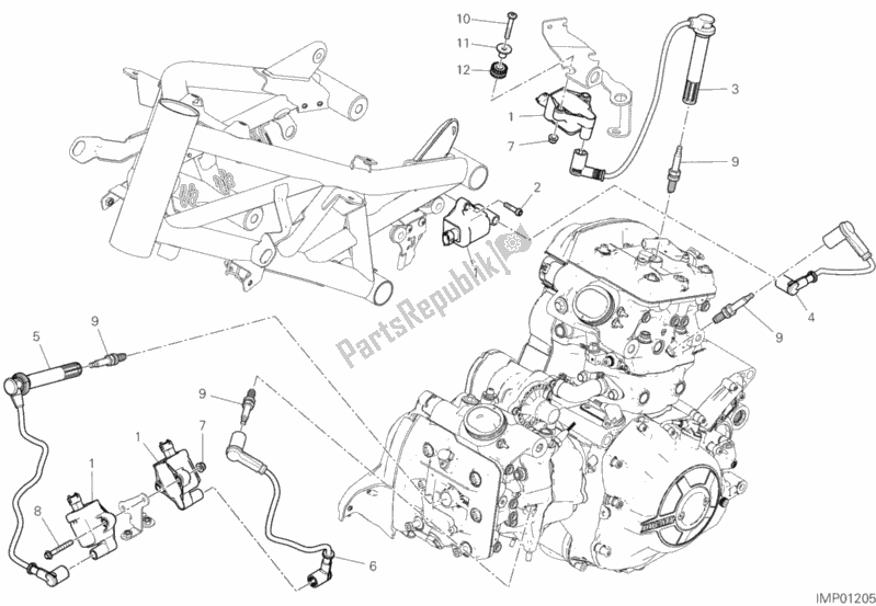 All parts for the Wiring Harness (coil) of the Ducati Diavel 1260 Thailand 2019
